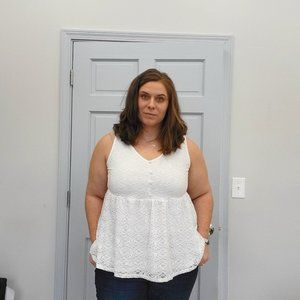Torrid White Lace Tank Top